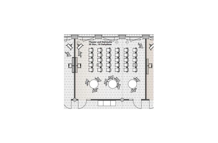 Stehtische und Theaterbestuhlung Raum Landsberg - SVG Seminarraumzentrum