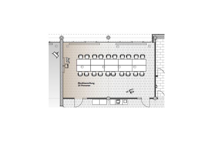 Blockbestuhlung Raum Rosenheim - SVG Seminarraumzentrum